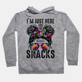 I am Just Here For The Snacks Rainbow Football Gameday Hoodie